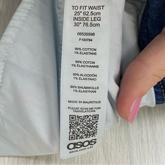 ASOS | High Rise Ankle Straight Leg Jeans Size 25 / 30 - Picture 11 of 11